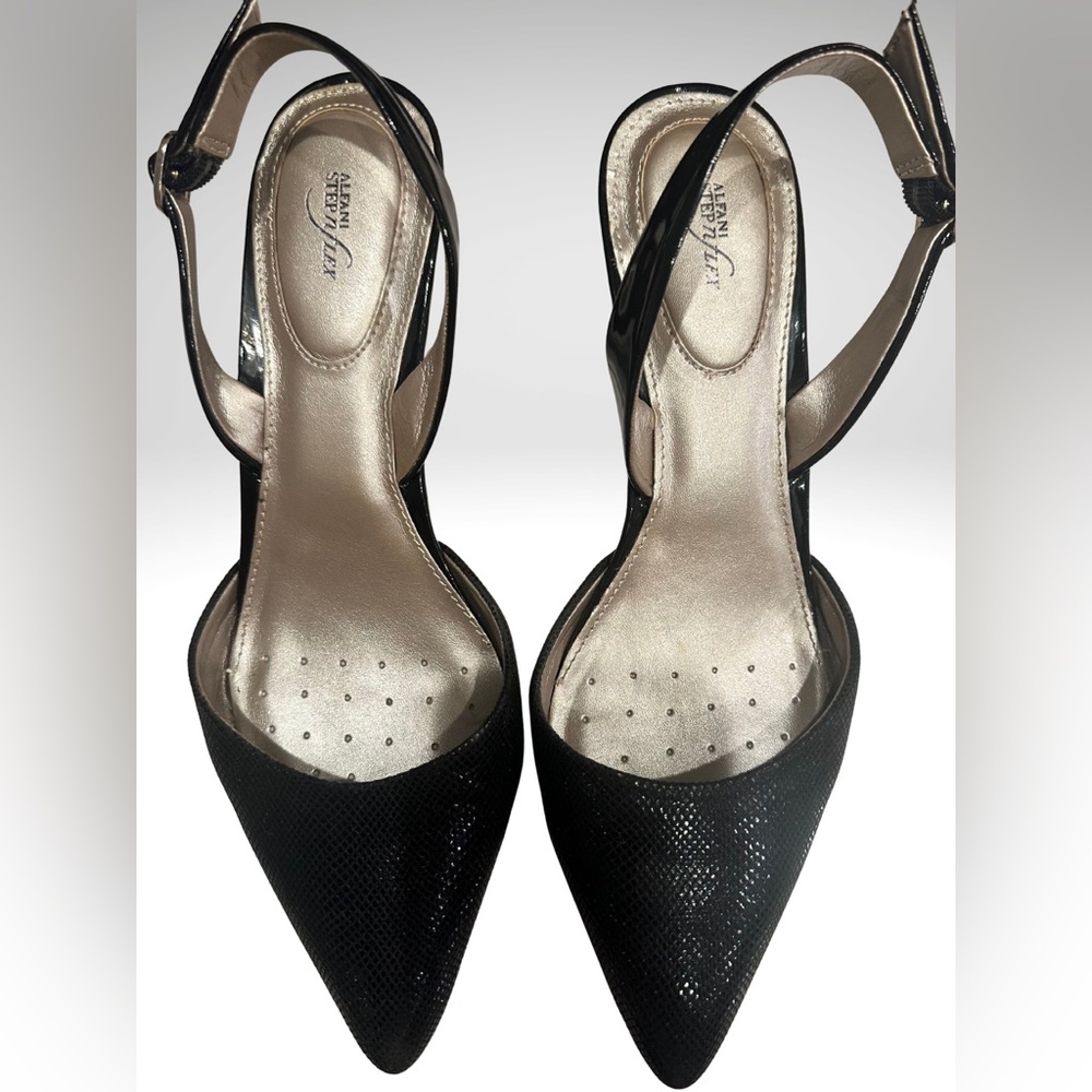 Alfani Step N Flex Black Slingback Pointed Toe Heels Women’s